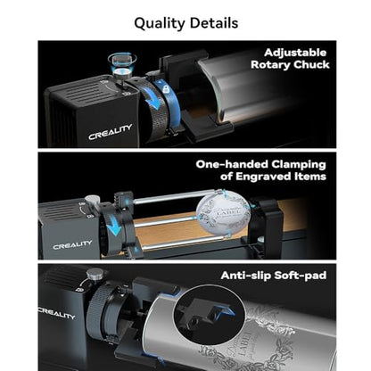 Falcon A1 Rotary Kit Pro Upgrade Package with 12 Risers，Jaw Chuck Rotary for Engraving Cylindrical Objects, Wine Glass, Baseball Bat, Ring for Ceality Falcon A1 Falcon A1 Pro(No Glasses Version) - size: A1 Rotary Roller-Pro