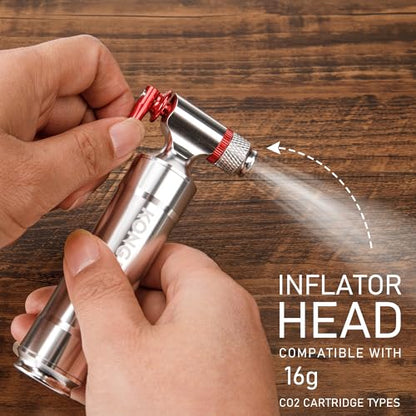 CO2 Inflator Kits, Presta and Schrader Valve Compatible, CO2 Bike Tire Pump for Mountain and Road Bicycles - style: STYLE:B