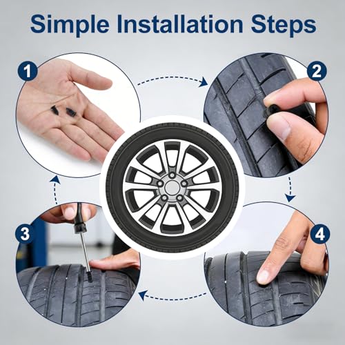 72 PCS Tire Repair Rubber Nail Kit, Vacuum Tire Repair Kits Spiral Rubber Screws, Quick Self-Service Tool for Car, Truck, Motorcycle, Tractor Tire Puncture Repair (72 PCS Screwdriver included)