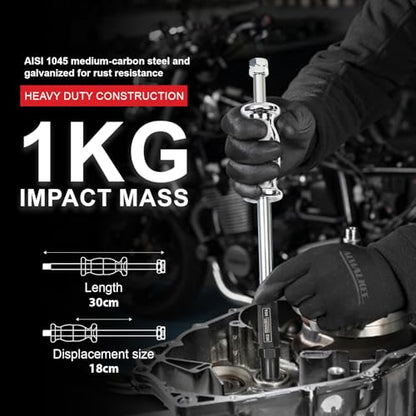 24-Piece Slide Hammer Set, Dowel Pin Puller - Remove Bushings, Bearings, Dowel Pins, Seals, and Frozen Parts with Attachments