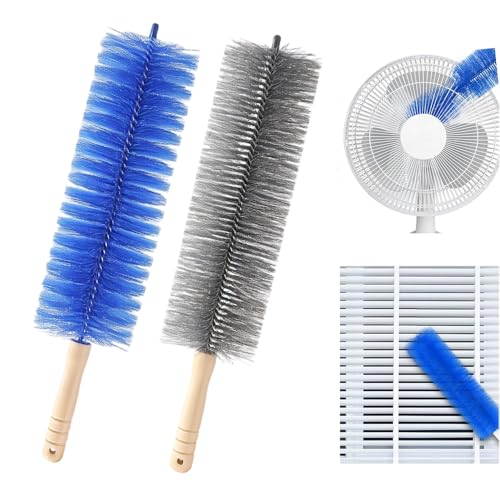 Fan Cleaning Brush, 2026 New Bendable Microfiber Head Dusting Brushes, Reusable Fan Cleaner Brush Dust Remover for Electric Fans, Air Conditioning, Car Vents and Blind - color: Mixed,2pcs, size: 43cm