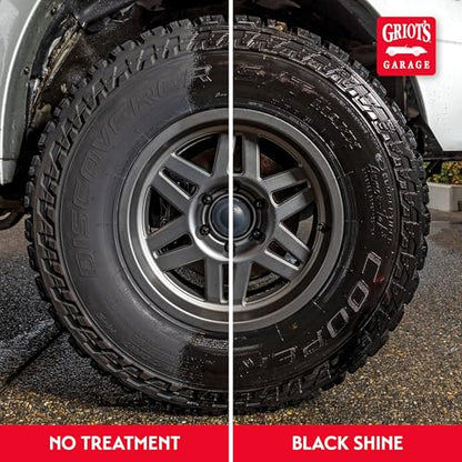 Griot's Garage Black Shine Tire and Trim Coating, Water-Resistant Dressing, Provides a High-Gloss Finish, Rain, and UV Protection, 10850, 21.5oz - size: 21.5 Ounce (Pack of 1)