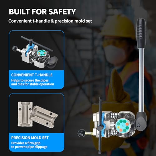 Angchun Brake Line Flaring Tool Kit, 45 & 37 Degree Flaring Tool Set, Single Bubble Double Flare Tool Kit for Brake Lines, Professional Brake Flare Tool Kit for 3/16" 1/4" 5/16" 3/8" Tubes - size: 45 & 37 Degree Flaring Tool Set