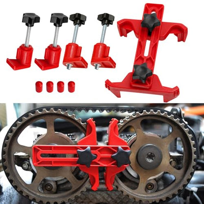 Engine Timing Tool, Camshaft Locking Tool, 9PCS Car Auto Dual Cam Clamp Camshaft Engine Timing Sprocket Gear Locking Kit, Cam Gear Clamp and Holder Set Universal for Most Cars, Trucks and Vans