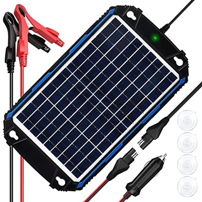 SUNER POWER Waterproof 10W 12V Solar Battery Charger & Maintainer Pro, Built-in UltraSmart MPPT Charge Controller, 10 Watt Solar Panel Trickle Charging Kits for Car Automotive Boat Marine RV Trailer - size: BC-10W Pro