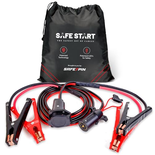 Safe Start Jumper Cable | Heavy Duty Jumper Cables for Trucks, SUV | Self Rescue Car Jump Starter | Quick Connect, Built-in Lights, Portable | Prioritizing Safety | 6 Gauge Wire, 12 Ft. - size: 7-Pin Easy Cables