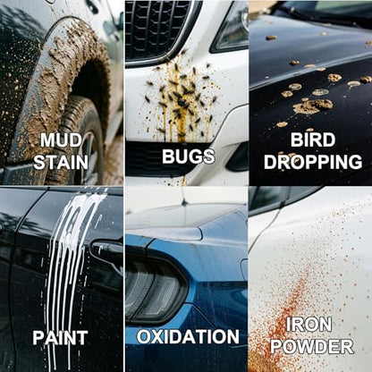 Clay Towel - Auto Detailing Clay bar Towel - Decontaminate Paint and Glass for Smoth Washing - Improve Wax and Sealant Bonding, Enhance Gloss and Color Depth - 3 Pcs 12" x 12"（Blue） (Blue)