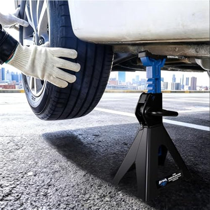 ANTPOWER Jack Stands 4 Ton (8,000 LBs) Heavy Duty Car Jacks Stand, 13.11"-20.28" Adjustable Height with Rubber Pad Double Locking for Lifting Automotive Small SUV, Pickup 1 Pair(4T) - style: 4T Double Pin Locking with Rubber Pads
