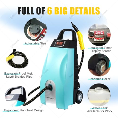 Multi-Purpose Steam Cleaner - 3000W High-Pressure Continuous Steam Washer for Home, Car, Hotel & AC Cleaning | Floor Steam Cleaner for Home Appliances & Auto Detailing Blue - color: Blue