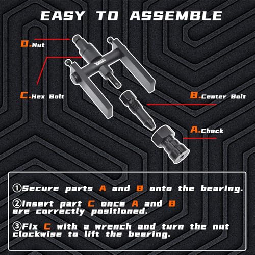 10Pcs Motorcycle Bearing Extractor Puller Tool Kit for 8-25mm Bearings | Professional Blind Hole Inner Bearing Extractor & Removal Tool Set, Suitable For Various Motorcycle Wheel Bearings