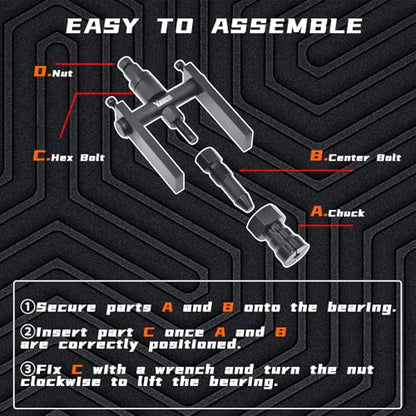 10Pcs Motorcycle Bearing Extractor Puller Tool Kit for 8-25mm Bearings | Professional Blind Hole Inner Bearing Extractor & Removal Tool Set, Suitable For Various Motorcycle Wheel Bearings