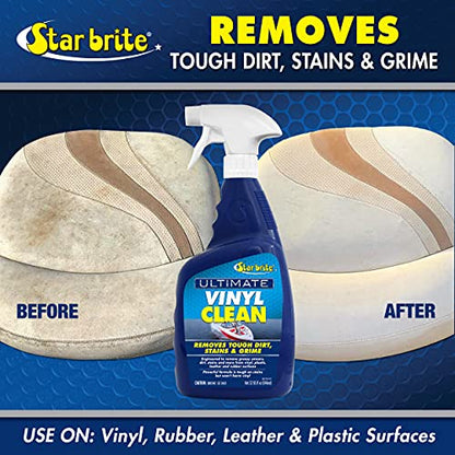 STAR BRITE Ultimate Vinyl Clean Spray - Multi-Surface Cleaner for Auto, RV, Home & Boat Upholstery - Vinyl, Rubber, Leather, Plastic + Interior & Exterior Trim 32 OZ (096232)