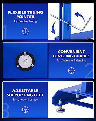 Orion Motor Tech Motorcycle Wheel Balancer & Truing Stand, Tire Balancer Stand for Motorcycle Wheel with Adjustable Truing Pointer, Heavy Duty Bicycle Wheel Truing Stand for Sport Dirt Bike - style: Pro