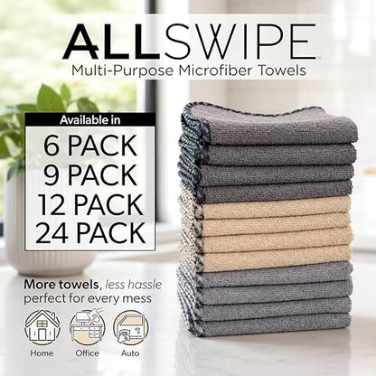 Chemical Guys, AllSwipe Multi-Purpose Microfiber Towels, 14 x 12, 12 Pack | Versatile microfiber towels for washing, drying, glass and interiors, soft and scratch-free, twelve per pack - size: 12 Pack