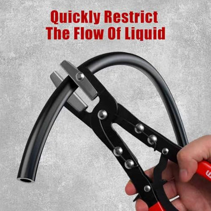 WISEUP 3PCS Hose Pinch Off Pliers- 8in, 10in, 12in Ratchet Hose Pliers for Automotive Radiator, Radiator, Fuel & Coolant Lines with Storage Bag