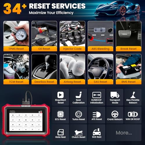 KINGBOLEN K8 Elite Full Systems Bidirectional Scan Tool, 8" Wired OBD2 Scanner Car Scanner, Lifetime Update Without Fee, 34+ Resets, Active Tests, ECU Function, FCA AutoAuth, CANFD & DOIP