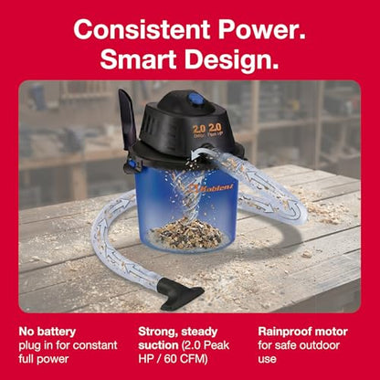 Koblenz WD-2L Wet Dry Vacuum Cleaner, Home Car Garage Workshop, 2.0 PHP - size: 2 Gallon 2.0 HP