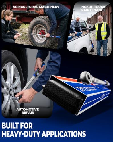 1/2 Drive Digital Torque Wrench ±2% Accuracy 4 Unit For Car Repair | 12.54-250.7ft-lb (17-340 N.m)，4 Unit: N·m, in-lb, ft-lb, kg·m，Extended Design：26.5”，Peak & Track Modes，LED & Buzzer Alarm - size: 12.54-250.7 Ft. Lb, style: Auto Repair Tools，Tire Remova