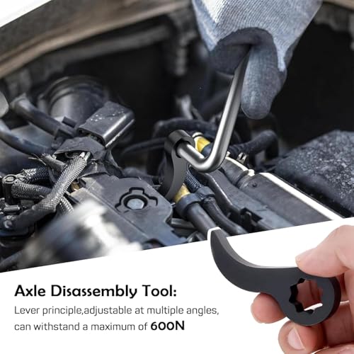 Automotive Suspension Strut Separator Tool Kit, Including a pry bar Wrench Adapter and Gloves, Compatible with V olkswagen, A UDI, B MW, F ord, P eugeot, C itroën