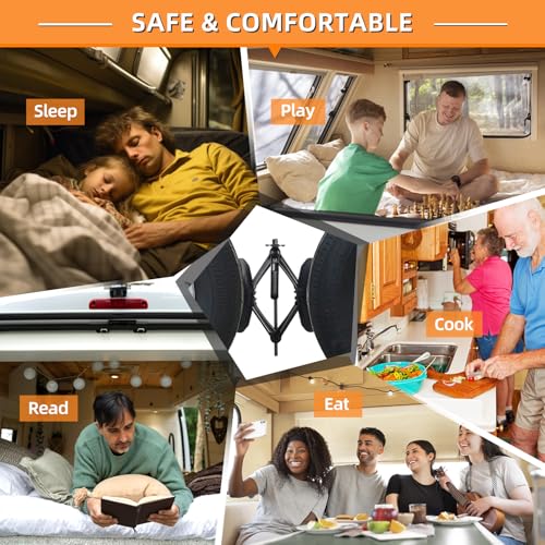 OULEME RV Tire Stabilizer, X-Shaped Wheel Chock for Dual Axle Travel Trailer Camper, Anti-Move Tandem Wheel Wedge, 2 Pack