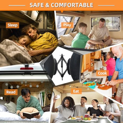 OULEME RV Tire Stabilizer, X-Shaped Wheel Chock for Dual Axle Travel Trailer Camper, Anti-Move Tandem Wheel Wedge, 2 Pack