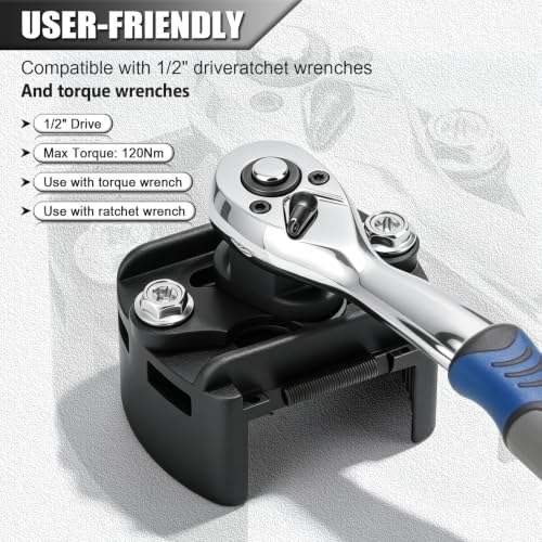 Universal Adjustable Oil Filter Wrench, 2-3/8 to 3-1/8" Cap Style Oil Filter Removal Tool with Auto-Clamp Spring for Motorcycle, Car, Small to Medium Spin-on Filters