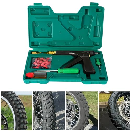 Tire Repair Kit, Tire Plug Kit Heavy Duty Professional, Deluxe Tubeless Tire Plugger Repair Kit with Mushroom Plug for Motorcycle, Truck, ARB, ATV, Tractor, RV, SUV, Trailer