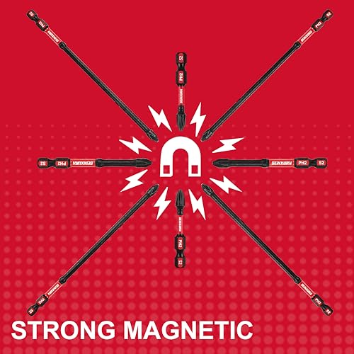 Geinxurn Impact Tough #2 Phillips Mixed 2/3/6 in. D2 Steel Long Extension Insert Driver Bits,30Pack 1/4 Inch Hex Shank Long Cross Magnetic PH2 Screwdriver Bits Set - size: MIXED-PHD2-30PCS