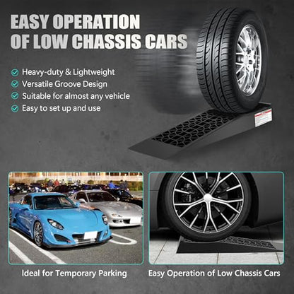 Low Profile Car Ramps for Lift Maintenance and Oil Changes, 2.6" Lift | Heavy Duty Race Ramps for Sports Car Low Chassis Vehicle, 2 Pack - color: 5 Ton
