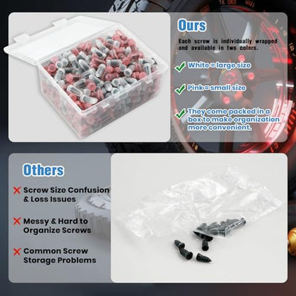 300 PCS Tire Repair Rubber Nail, 2 Size Vacuum Tire Plugs Kit | Quick Emergency Fix Without Disassembly, Repair Plugs for Car, Motorcycle, Bikes, Motorcycle, Truck - size: 300PCS