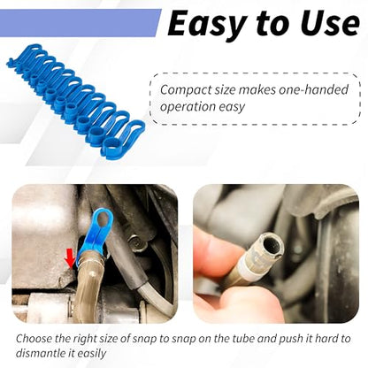 BFXM 11Pcs Fuel Line Disconnect Tool Set, Transmission Line Disconnect Tool | 3/8 5/16 1/4 3/16 7/8 3/4 5/8 1/2 Inch Fuel Line Removal Tool, AC Line Disconnect Tool Compatible for Ford/GM/Chrysler/Mazda - color: 11Pcs