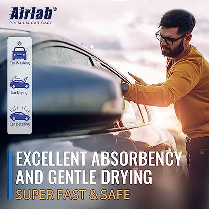 Airlab Microfiber Towels for Cars Wash Drying Super Absorbent Cleaning Cloth Auto Detailing Ultra Soft, Lint-Free, Streak-Free, 24 x 16 Inch, Pack of 2, Grey-Black, 600 GSM - color: 24 X 16 Inch, Pack of 2, Grey-black, 600 Gsm