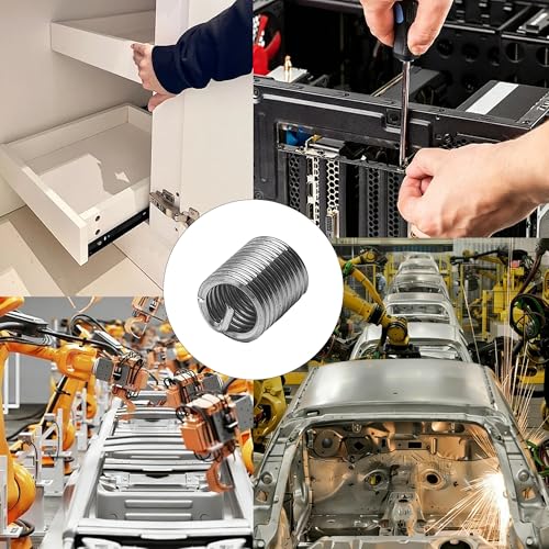 50PCS M8 x 1.25mm x 2D Wire Thread Inserts, 304 Stainless Steel Helical Coil Repair Kit, Metric Wire Sleeve for Stripped Threads in Metal Components - size: M8 x 1.25mm x 2D