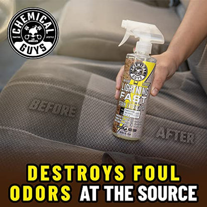 Chemical Guys SPI_191_16B Carpet & Upholstery Stain & Spot Remover Bundle - (1) 16 fl oz Lightning Fast Stain Extractor & (1) Nifty Detailing Brush, (Cars, Trucks, SUVs, RVs, Home, Interior, Pets)
