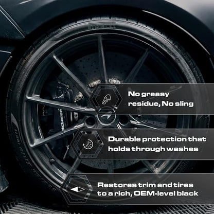 Blackline Car Care - Blackout Trim & Tire Dressing - Best Tire Shine No Sling Formula - Water Based Protection for Car Tires & Trim - Safe for Cars, Trucks, SUVs & More - 16 fl oz (Pack of 2) - size: Pack of 2