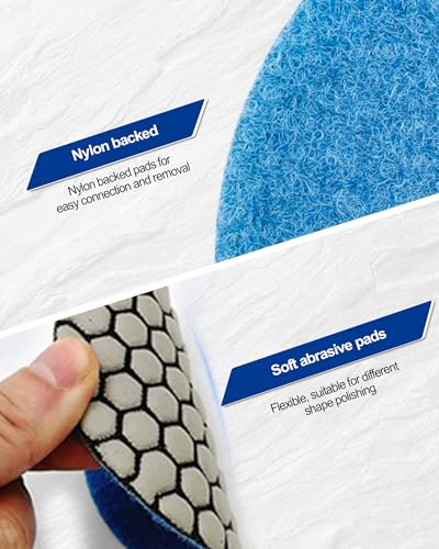 SHDIATOOL 4-Inch Dry Diamond Polishing Pads Grit 100 Diamond Sanding Pads Grinding Pads for Granite Marble Stone 7Pcs/1set - style: Grit 100