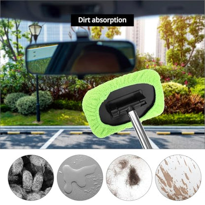 QWORK 20 Pack Car Care Microfiber Cloths, Windshield Cleaner Microfiber Pads Replacement Kit, Interior Auto Window Cleaner Washing Pads
