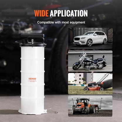 VEVOR 6.5L Manual Fluid Extractor Pump, Oil Changer Vacuum Fluid Extractor, Oil Extractor Change Pump for Automotive, Oil Change & Fluid Change Tool with Dipstick and Suction Hose (6.5L) - style: 6.5L Manual