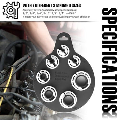 1/4" - 7/8" Fuel Line Disconnect Tool Set with 7 Standard Sizes,Plastic Air Conditioning and Fuel Line Removal Tool,Multifunctional Quick Disconnect Tools for Auto AC/Gas