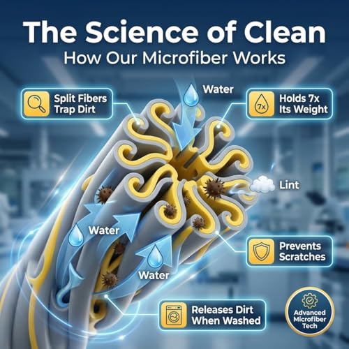 Microfiber Towels for Cars - 15.7" x 15.7" inches, Highly Absorbent Professional Grade Drying Towel Set for Superior Cleaning and Drying Performance - Car Drying & Kitchen Towel - Pack of 3 - size: 15.7" x 15.7" - 3 Pack