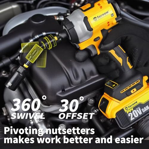 Facoow Magnetic Nut Driver Set 55PCS, SAE&Metric Impact Nut Driver Set with Socket Adapters, Deep Nut Drivers, Power Bit, Wing Nut Driver, Quick Release Extension, Poviting Nutsetter, Storage Box