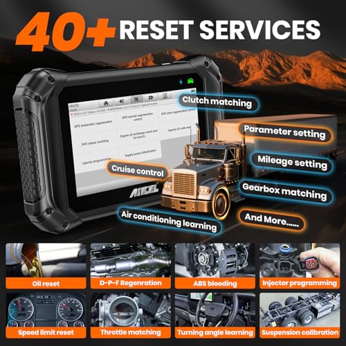 ANCEL V5HD PRO Heavy Duty Truck Scanner, Diesel Diagnostic Tool with DPF Regen & Bi-Directional Control, Full System Scan for Cummins Detroit Caterpillar Volvo Paccar, for Fleets & Truck Owners - style: V5HD PRO