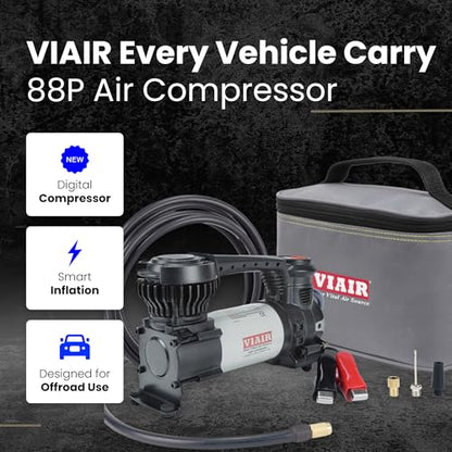 VIAIR Digital EVC88P - Portable Air Compressor Tire Inflator for Car, Truck, SUV & RV | Preset Automatic Shut Off Feature | 12V Heavy Duty On/Off Road Tire Pump Air Compressor 120 PSI - style: Digital Automatic