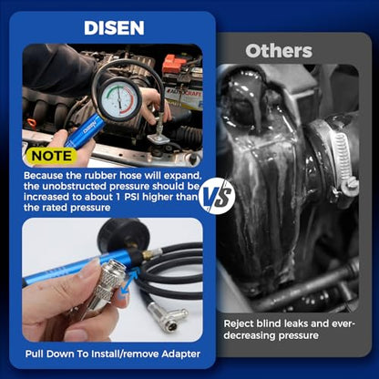 DISEN 33Pcs Coolant Pressure Tester Kit, Master Coolant Vacuum Refill Kit with 23 Radiator Adapters, Radiator Cooling System Pressure Tester & Vacuum Purge Tool for Cars, Trucks, SUVs - size: 33pcs