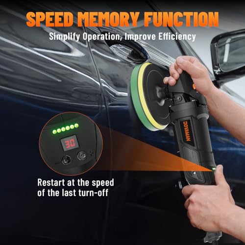 PLS03A Buffer Polisher Kit for Car, 12.5 Amp 6 Inch/7 Inch Rotary Car Polisher Waxer, 6 Variable Speed 1000-3000rpm, Detachable Handle, Car Polishing Machine for Car Detailing, Polishing and Waxing