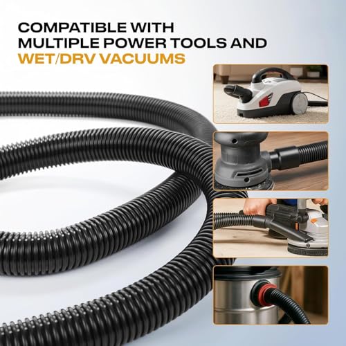 16.4 Ft Dust Collection Hose Kit with 5 Fittings Ultimatefor Woodworking Power Tools,Home Use and Wet/Dry Shop Vacuums - size: 16.4FT HOSE KITS