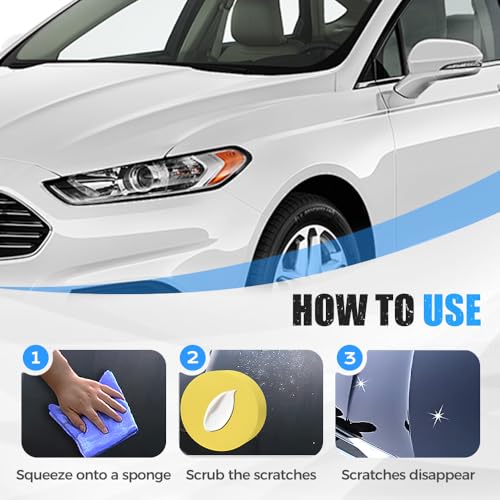 2026 Upgrade Car Scratch Removal Wax, Scratch Remover for Vehicles, Car Scratch Repair Paste with Sponge, Car Polishing Wax Scratchs Remover Cars Paint Scratchs Repair Kit for Deep Scratches (1 Pack)