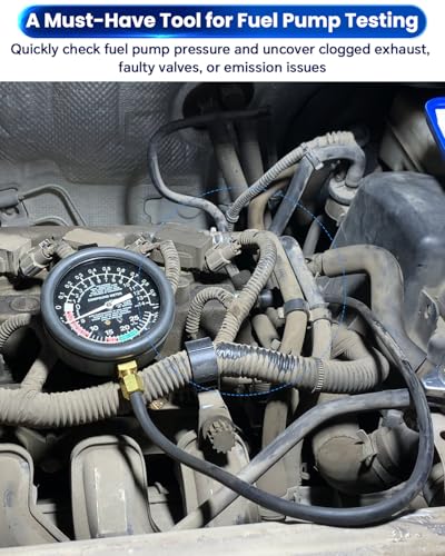 ATPEAM Vacuum and Fuel Pump Tester Gauge Kit, Fuel Pump Pressure Carburetor Intake Manifold Vacuum Test