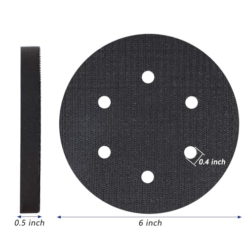 5 Pack Interface Pads, 6 Inch 6 Holes Hook and Loop Soft Density Sponge Cushion Buffer Backing Pad, Foam Sanding Interface Pads for Orbital Sander Automotive Woodworking Polishing - size: 6 inch 6 Hole - 5 Pack