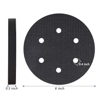 5 Pack Interface Pads, 6 Inch 6 Holes Hook and Loop Soft Density Sponge Cushion Buffer Backing Pad, Foam Sanding Interface Pads for Orbital Sander Automotive Woodworking Polishing - size: 6 inch 6 Hole - 5 Pack